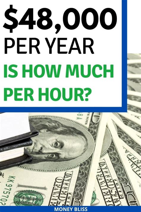 48000 a year is how much an hour - 48,000/year = $24.00/hour. $48,000 a year is how much an hour? Convert between annual and hourly salaries. Type into the calculator above or browse the chart below. In general, a full time worker would work about 2000 hours in a year if they work 40 hours/week. $48,000 Annual Wage (50 weeks/year) 5 Hours/Week. 192.00/hour. 